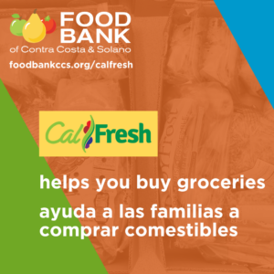 CalFresh helps you buy groceries / CalFresh ayuda a las familias a comprar comestibles.